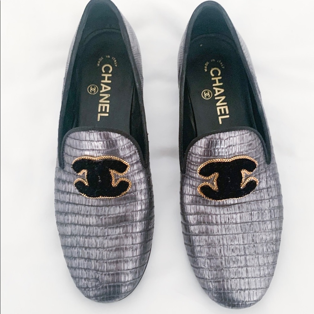Chanel Lizard loafers
